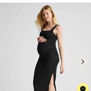 EUC Beyond the Bump Black Spacedye Midi Dress - Sz M